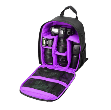 mochila bandolera foto morado
